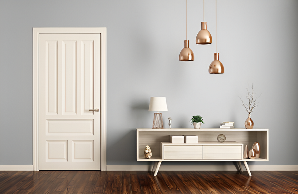 door next to a shelf